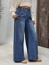 Patch Pocket Palazzo Jeans