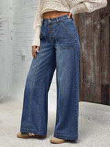 Patch Pocket Palazzo Jeans