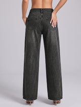 Double Take Pleated Wide Legs – Black