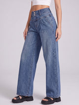 Double Take Pleated Wide Legs – Blue
