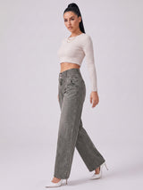 Double Take Pleated Wide Legs – Grey