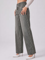 Double Take Pleated Wide Legs – Grey