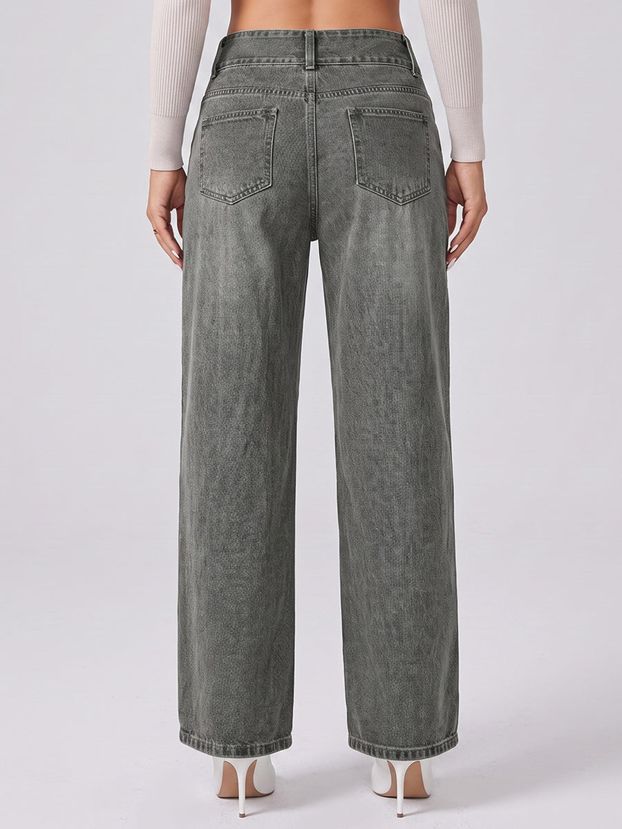 Double Take Pleated Wide Legs – Grey