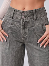 Double Take Pleated Wide Legs – Grey