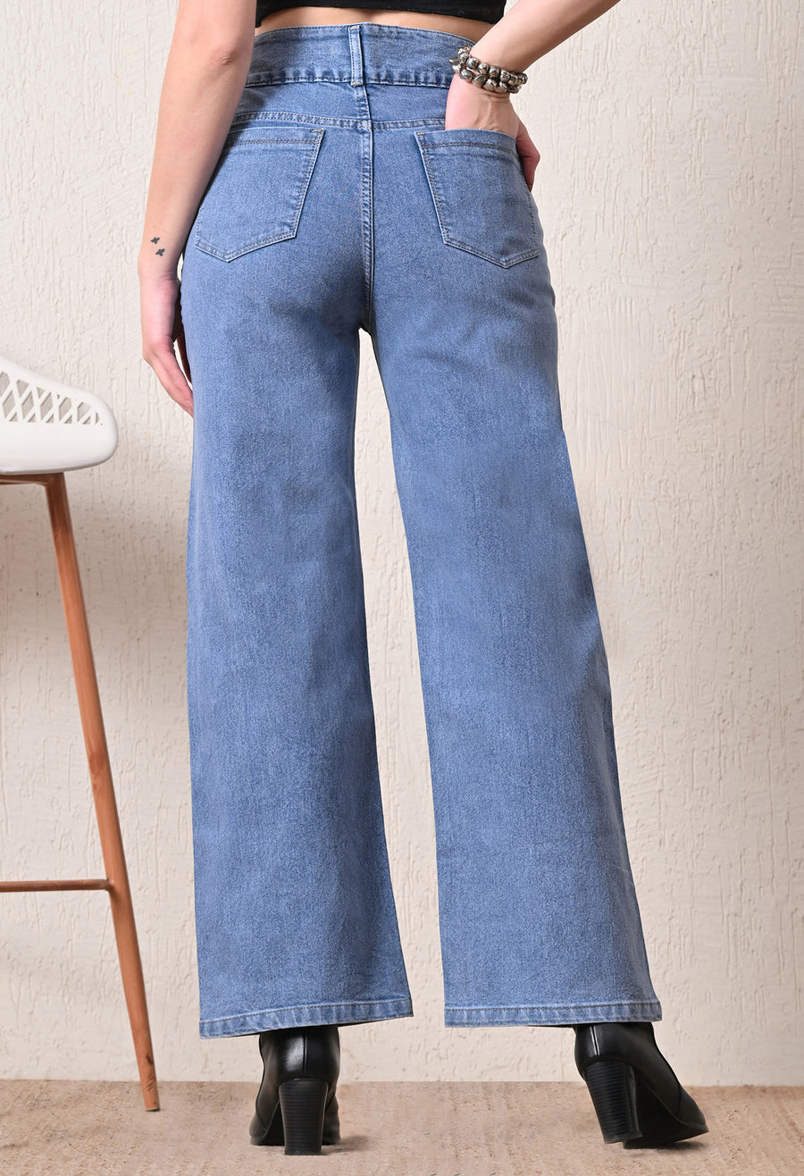 Shadow Luxe Wide Legs – Light Blue Wide-Leg Jeans View 10 – Glossia Fashion
