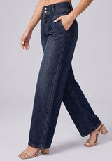 Double Take Pleated Wide Legs – Navy Blue