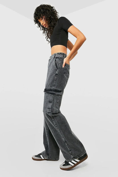 Black Wanderlust Cargo Denim Pants