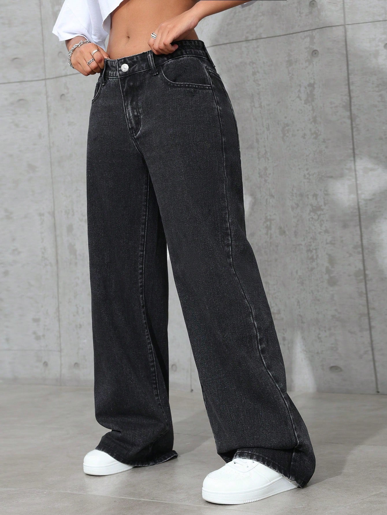 Dark Ember Straight Fit Jeans - Glossia Fashion