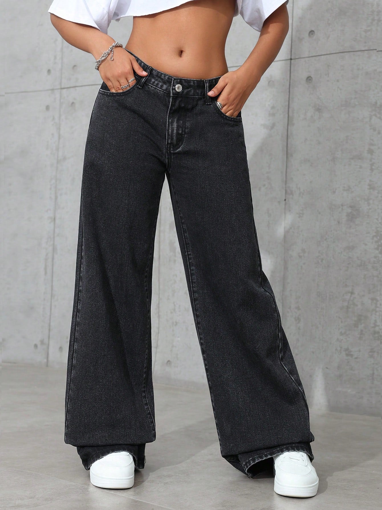 Dark Ember Straight Fit Jeans - Glossia Fashion