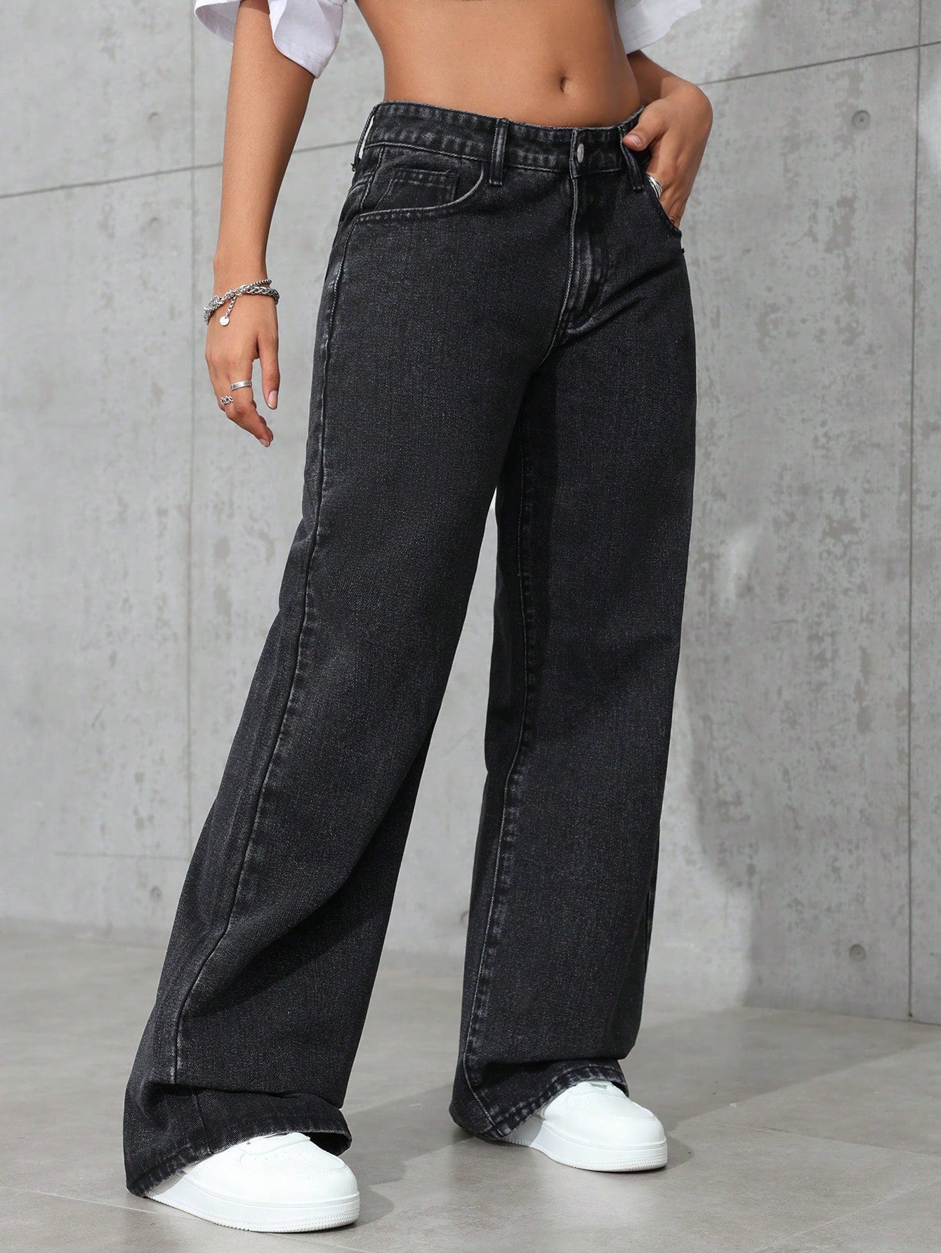 Dark Ember Straight Fit Jeans - Glossia Fashion