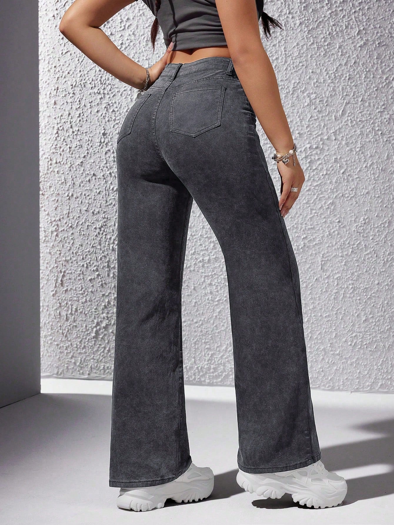 Obsidian Straight Fit High-Waist Denim - Glossia Fashion