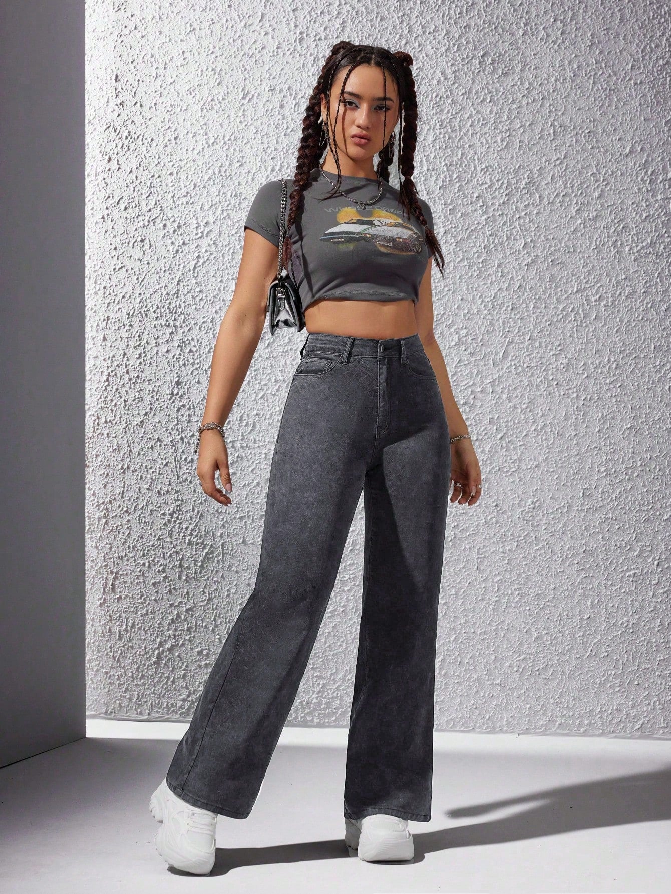 Obsidian Straight Fit High-Waist Denim - Glossia Fashion