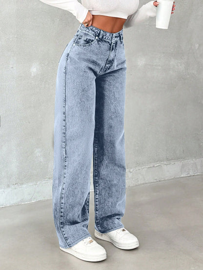 Blue Opal Straight Fit Jeans - Glossia Fashion