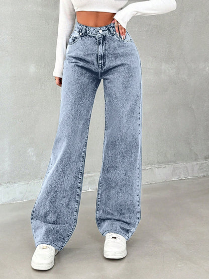 Blue Opal Straight Fit Jeans - Glossia Fashion