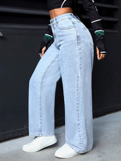 Timeless Move High-Waist Luxe Denim - Glossia Fashion