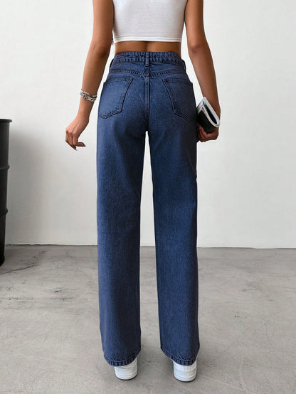 Zenfit High-Rise Straight Denim - Glossia Fashion