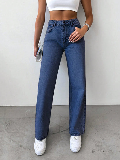 Zenfit High-Rise Straight Denim - Glossia Fashion