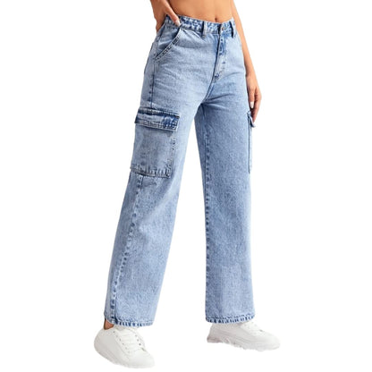 Wanderlust Cargo Denim Pants - Glossia Fashion