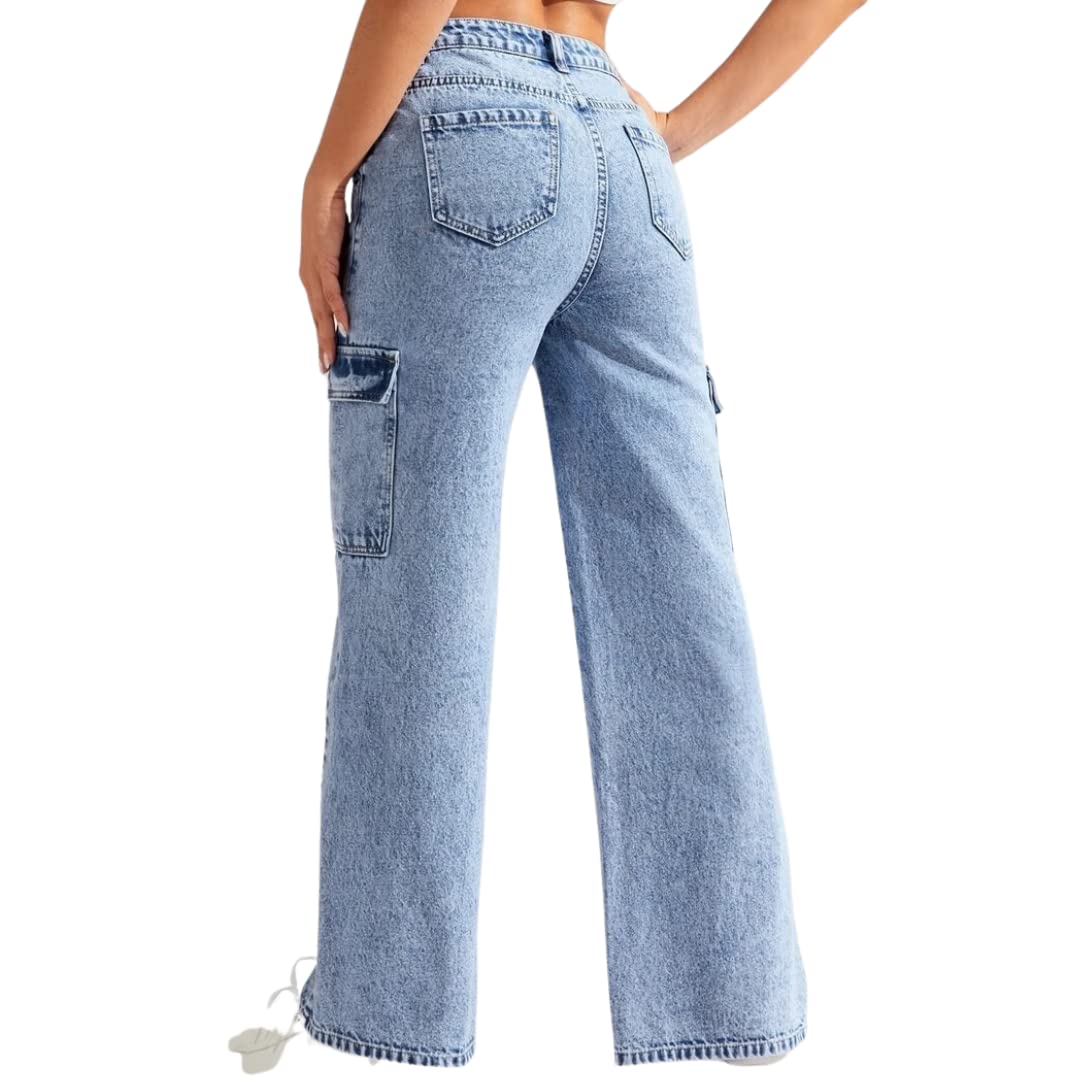 Wanderlust Cargo Denim Pants - Glossia Fashion