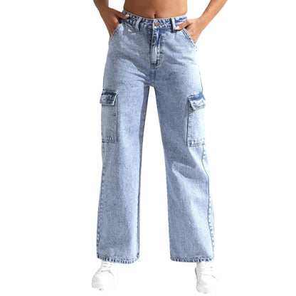 Wanderlust Cargo Denim Pants - Glossia Fashion