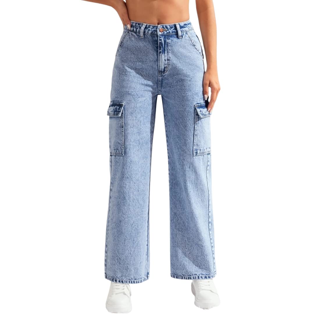 Wanderlust Cargo Denim Pants - Glossia Fashion