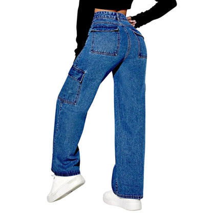 Wanderlust Cargo Denim Pants - Glossia Fashion