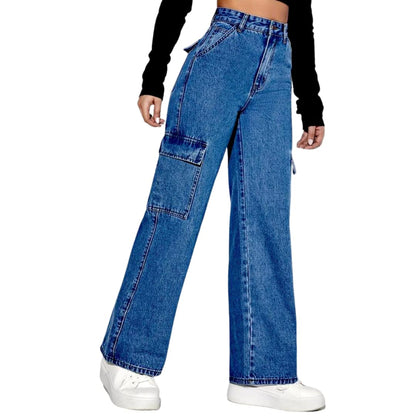 Wanderlust Cargo Denim Pants - Glossia Fashion