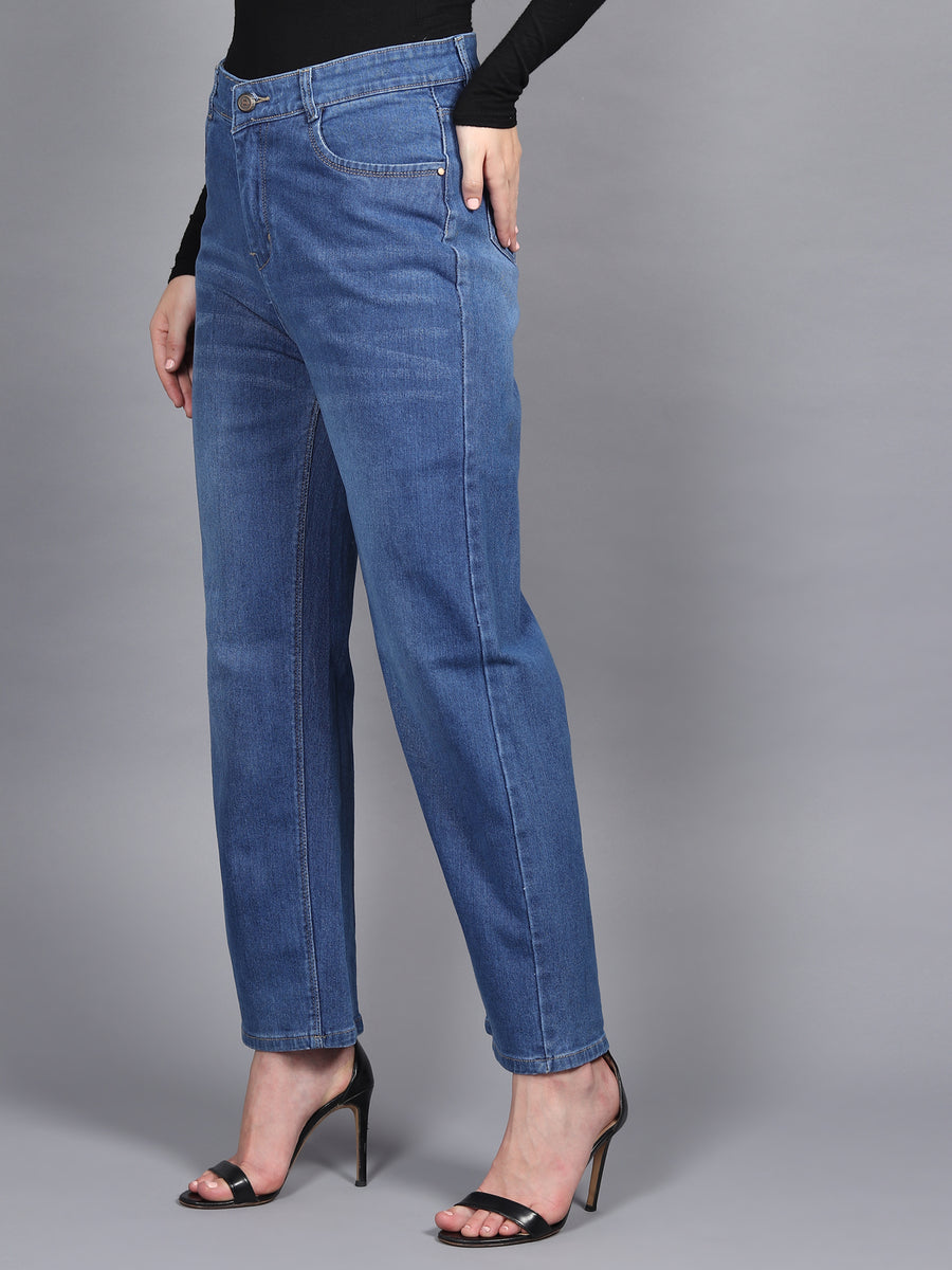 Whisker Serenade Stretchable Straight Jeans - Glossia Fashion
