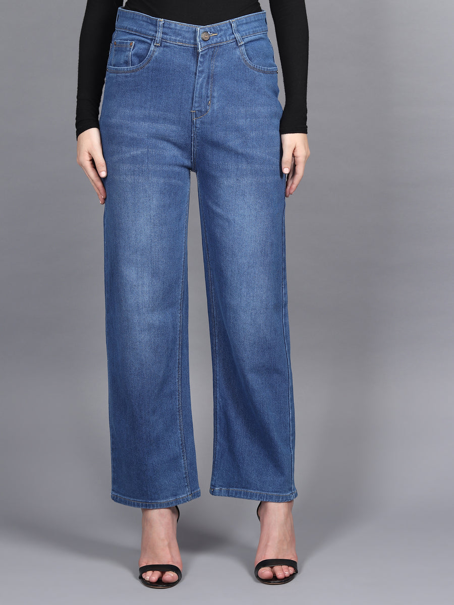 Whisker Serenade Stretchable Straight Jeans - Glossia Fashion