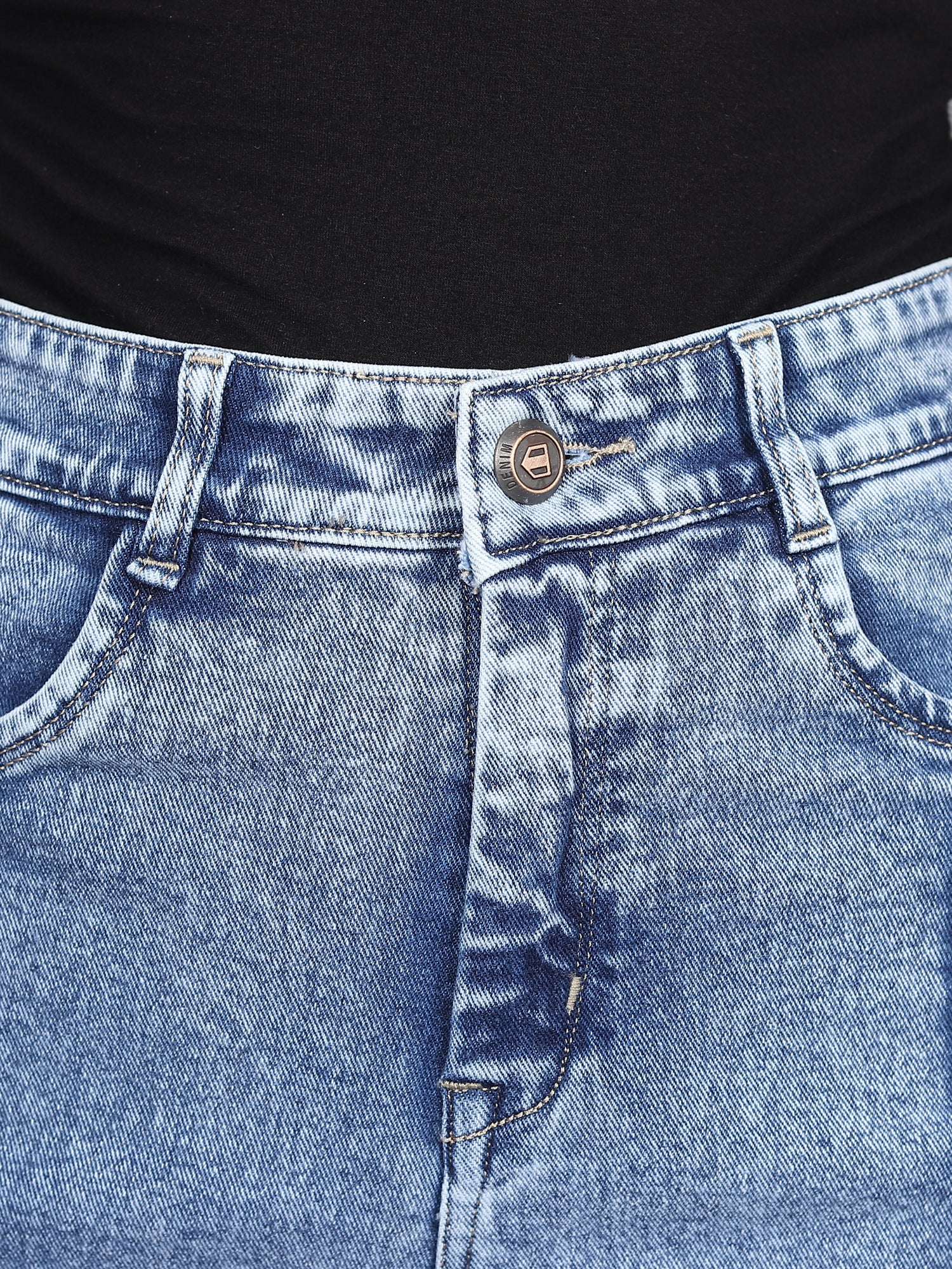 Stonewash Streamline Wide Fit Denim - Glossia Fashion