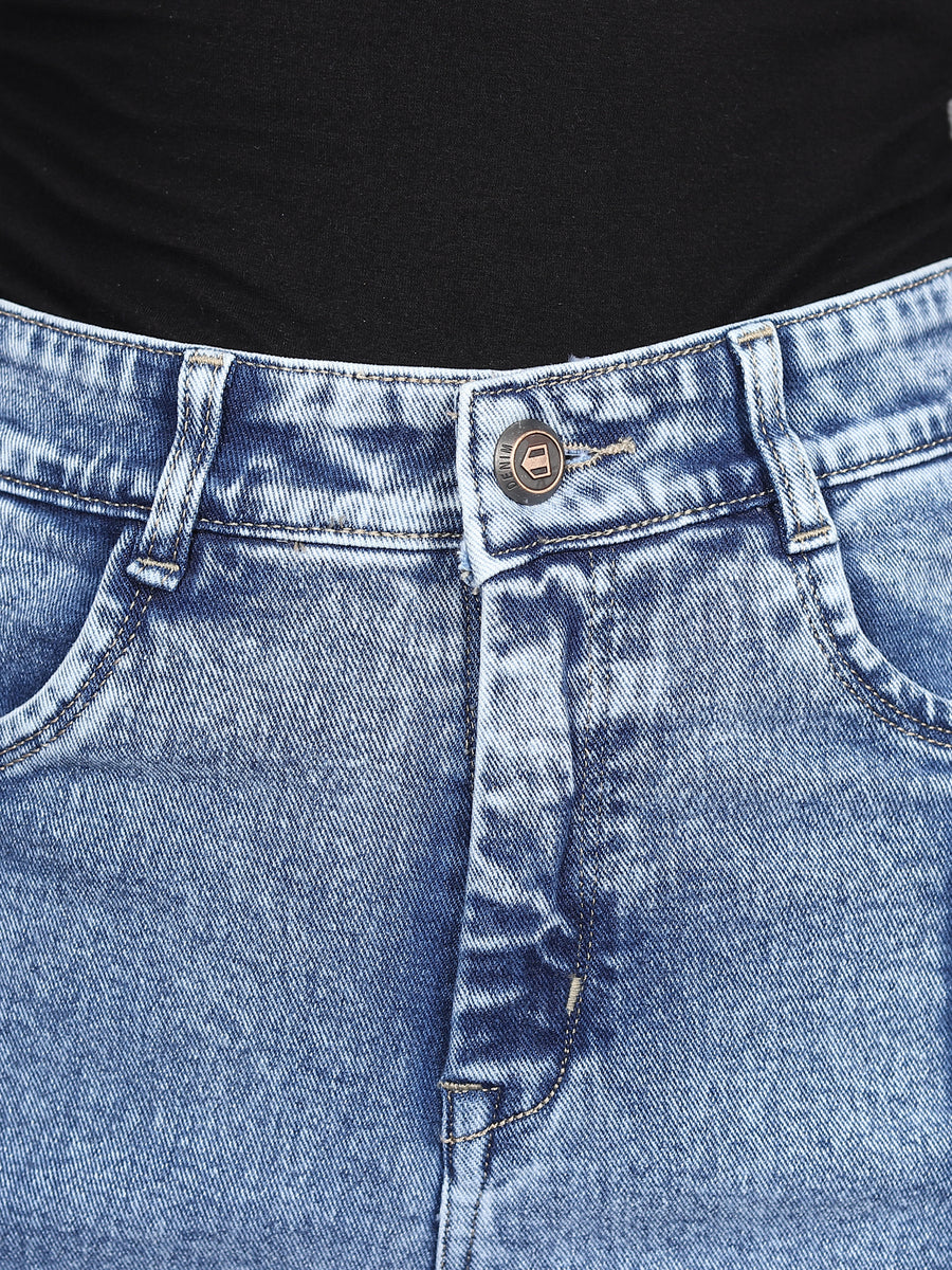 Stonewash Streamline Wide Fit Denim - Glossia Fashion