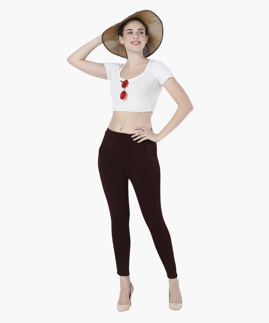 High-Waisted Stretch Cigarette Trousers - Glossia Fashion