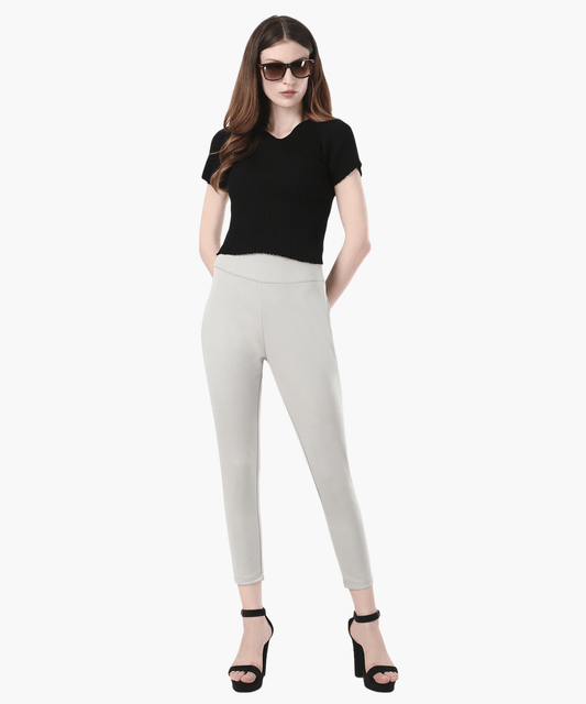 High-Waisted Classic Cigarette Trousers - Glossia Fashion