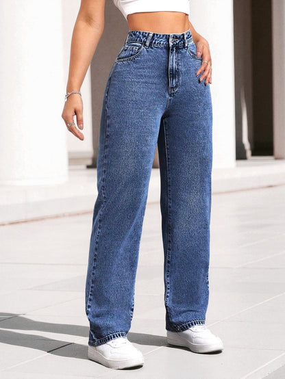 Sky Curve High-Waist Straight Fit Jeans