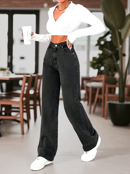 Dew Drop High-Waist Stretchable Denim