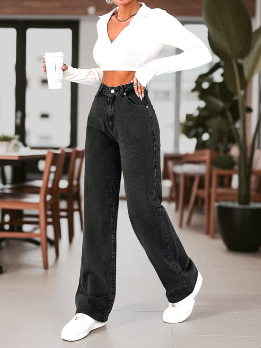 Dew Drop High-Waist Stretchable Denim