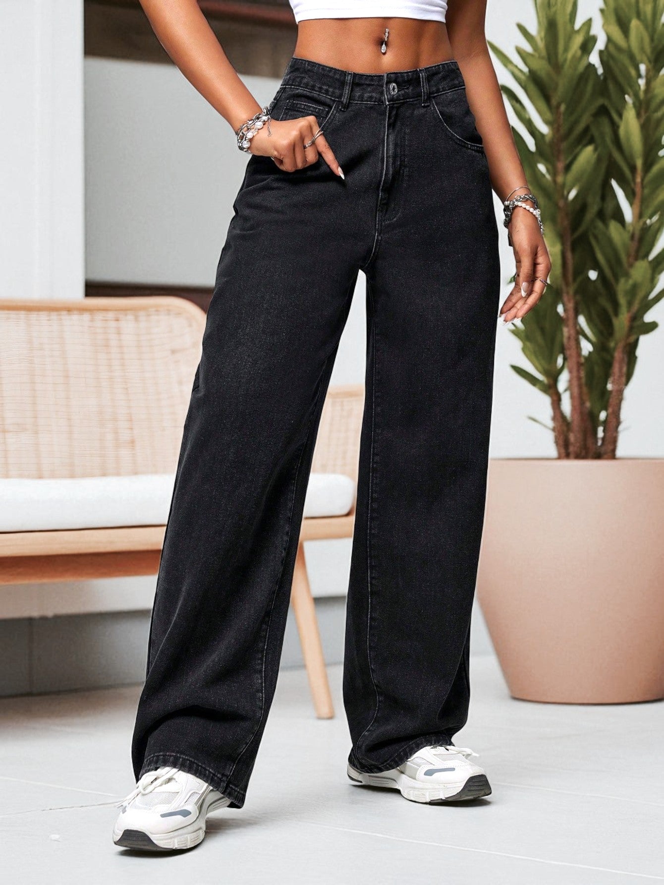 Sun Breeze Stonewash High-Rise Jeans