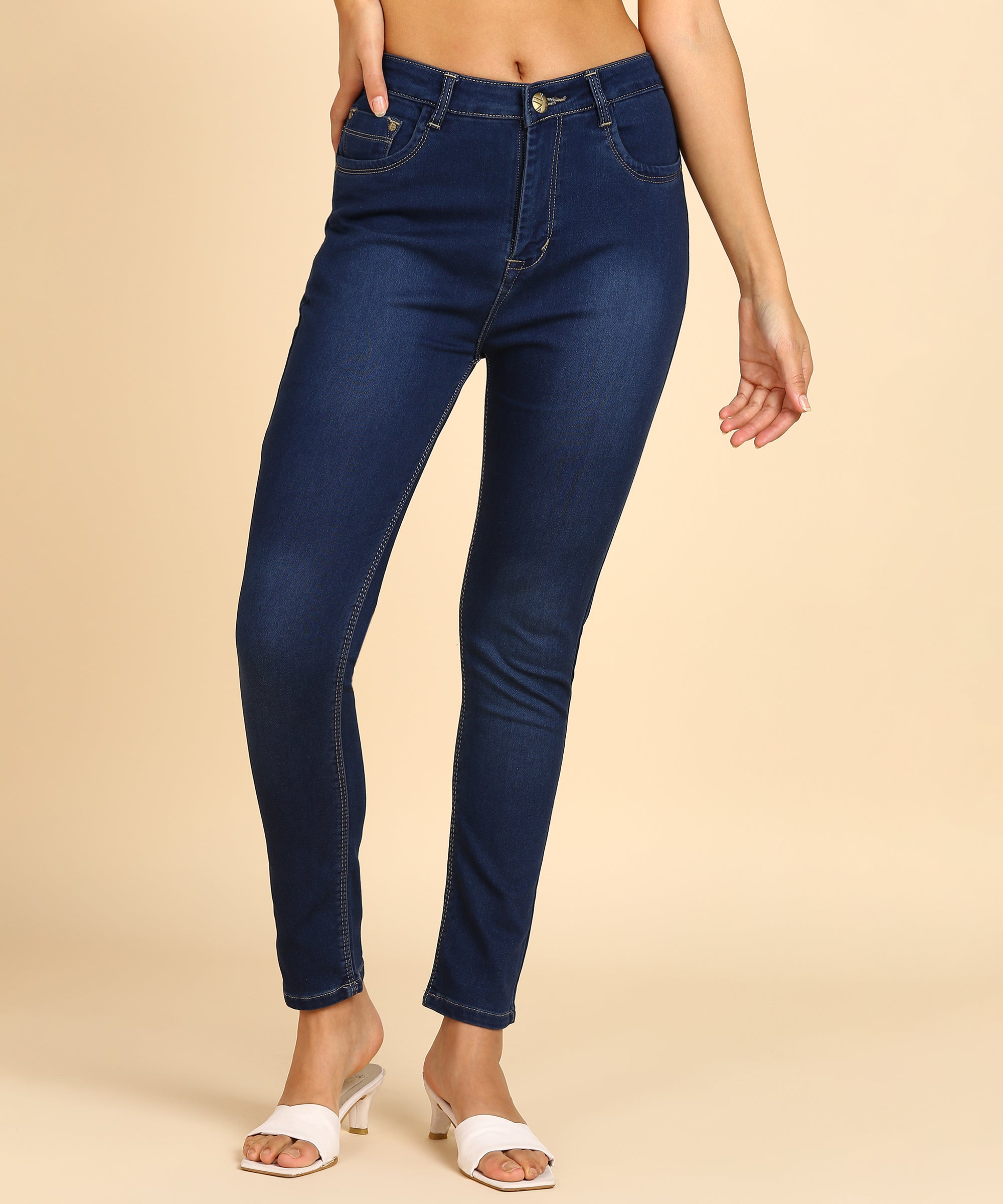 Buy D-DOLL Women Dark Blue Solid Denim Lycra Blend Single Jeans l women  jeans l stylish jeans for women lwomen high waist jeans l straight fit jeans  Online at Best Prices in