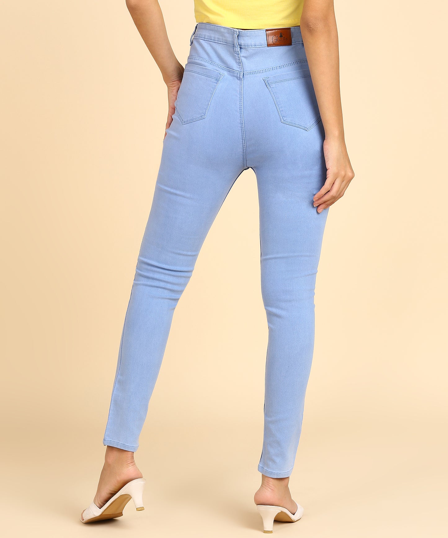 Ice Blue High Rise Slim Fit Ankle Length Jeans- 5100N