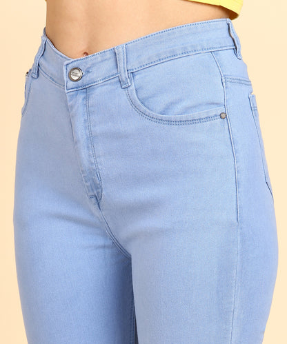 Ice Blue High Rise Slim Fit Ankle Length Jeans- 5100N