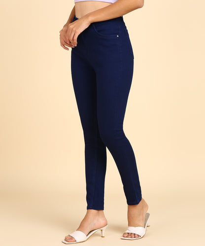 Navy Blue High Rise Slim Fit Ankle Length Jeans- 5100N