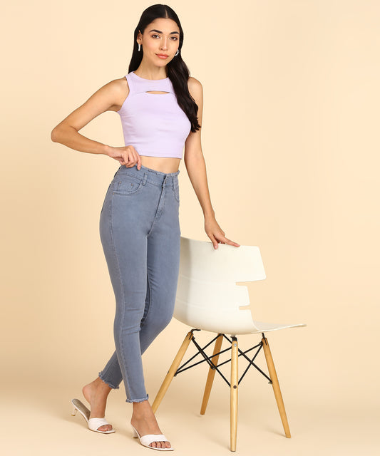 Grey Svelte Stretch High Rise Jeans