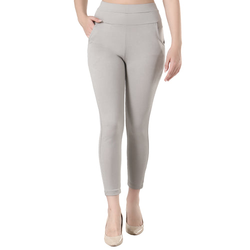 Quill Grey High Rise Lift and Shape Skinny Jeggings for Women -609