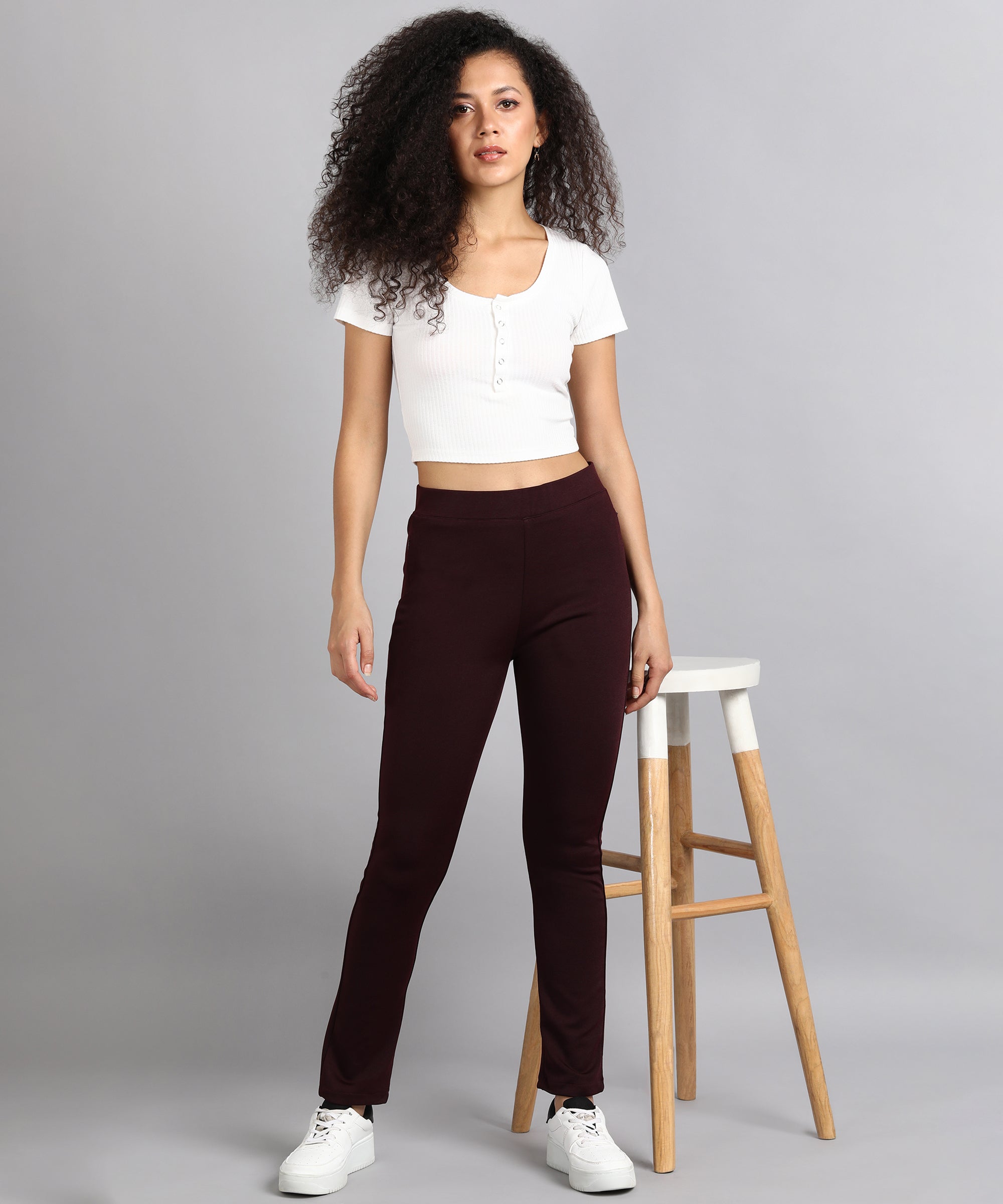 Buy online Mid Rise Solid Cigarette Pants Trousers from bottom wear for  Women by Janasya for ₹679 at 62% off | 2024 Limeroad.com