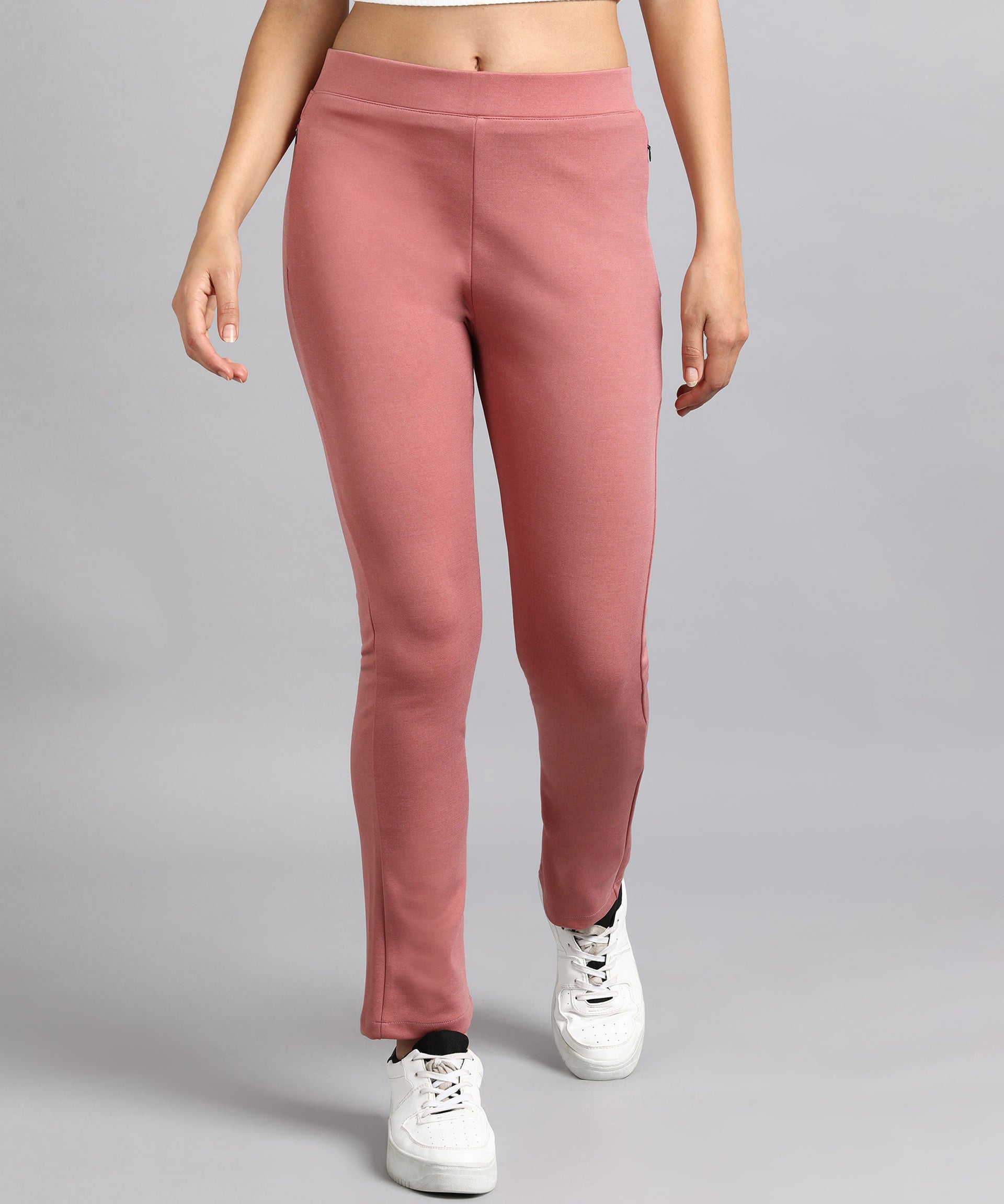 Dusty Pink High-Waisted Tapered Cigarette Trousers for Women -674 – Glossia  Fashion