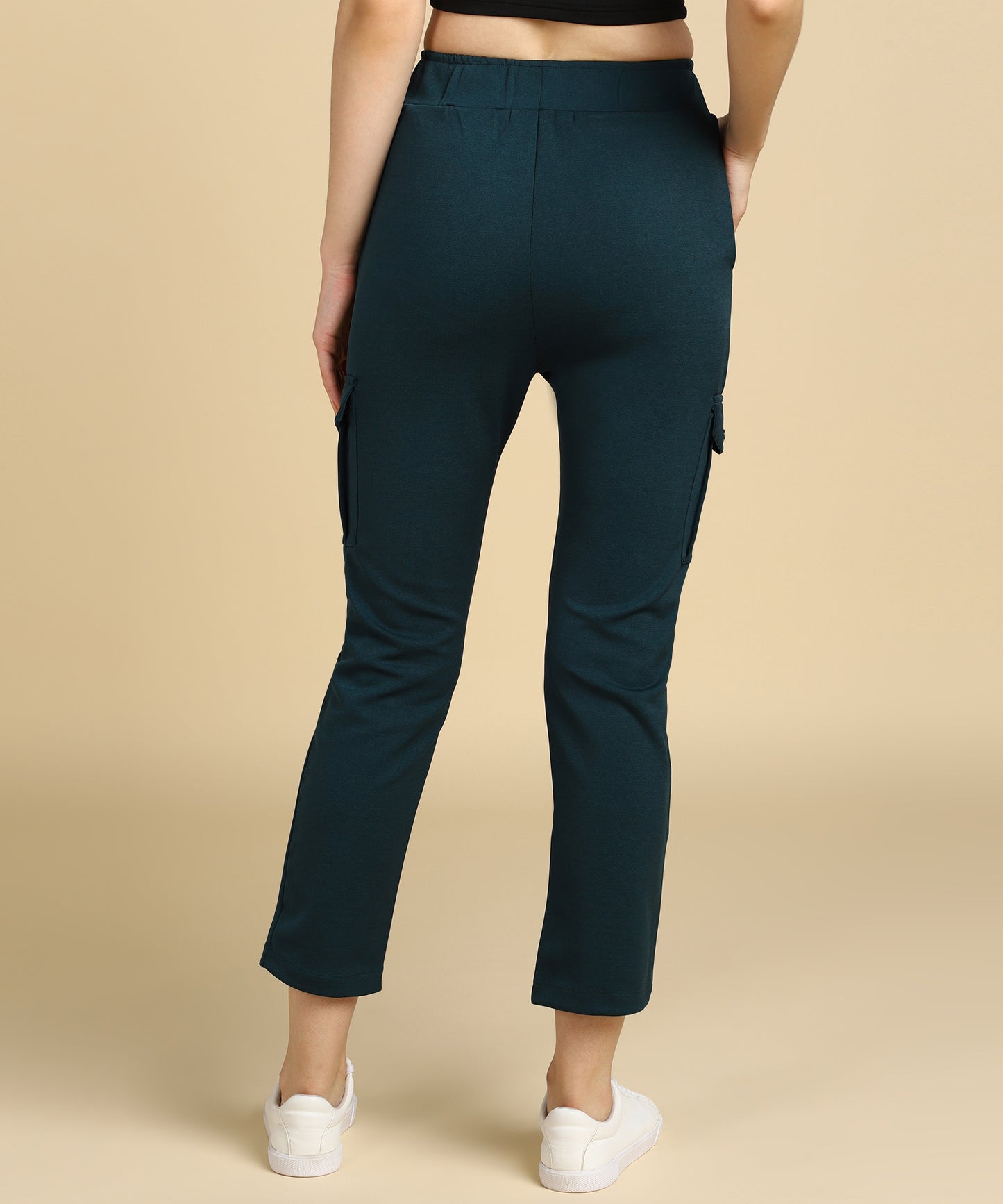 Women's Casual High Waist Tapered Cargo Trouser Pants - 681