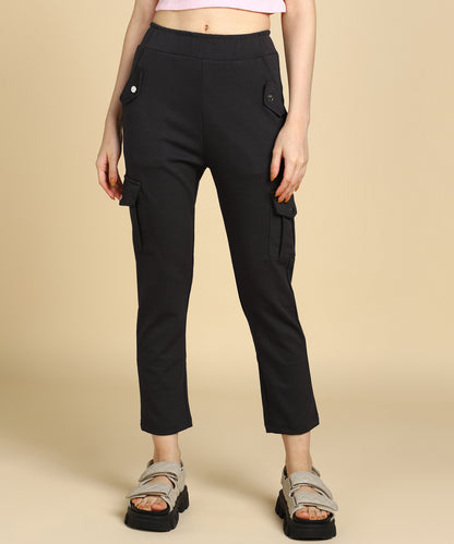 Casual High Waist Tapered Cargo Pants