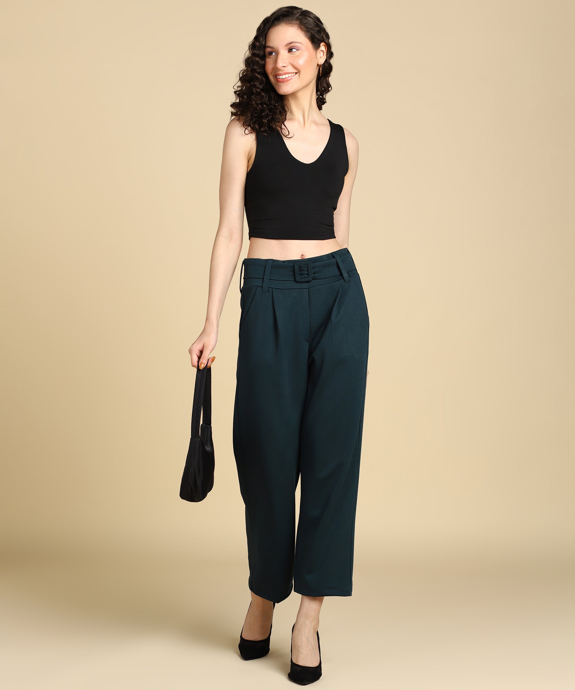 DressBerry Women Mustard Yellow High-Rise Pleated Parallel Trousers with  Suspenders Price in India, Full Specifications & Offers | DTashion.com