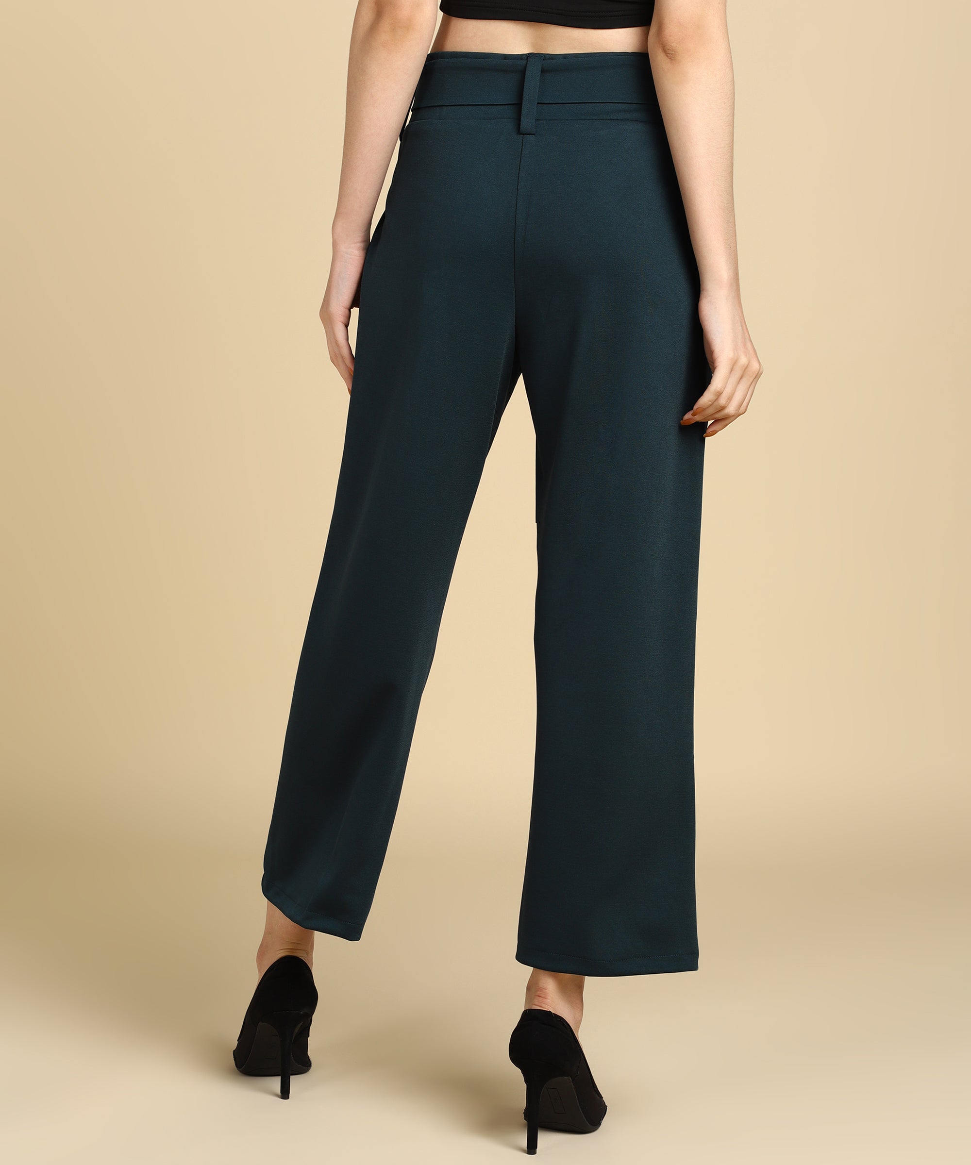 Front Pocket Design Formal Pant Long Loose Parallel Design For Women -  White | Multisize | Fashion | Pants For Women