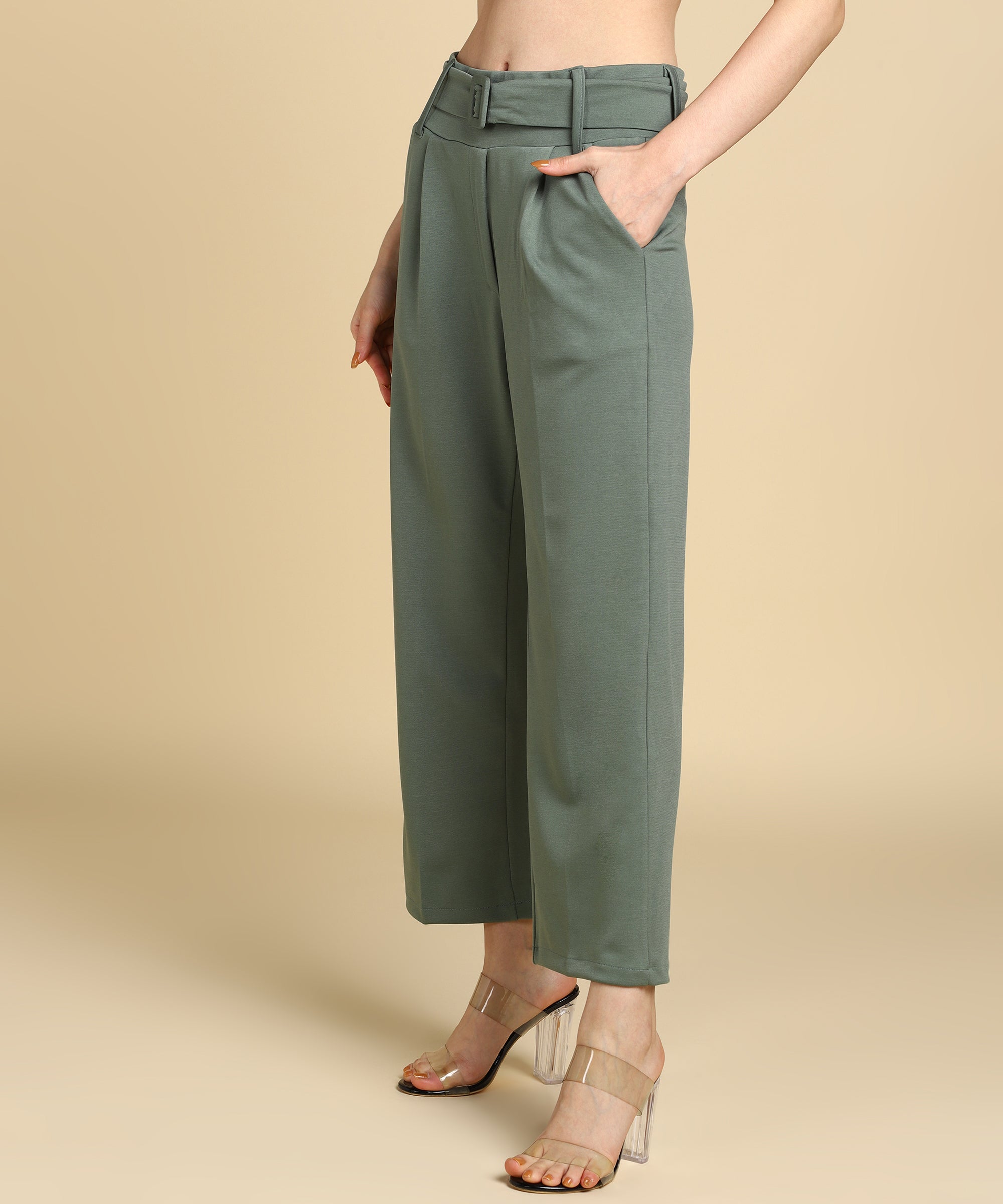 Buy Rue Collection Women's Lavender Solid Parallel Trousers Online at Best  Prices in India - JioMart.